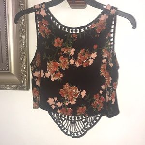 Valija Gitana black with flowers top sleevesless